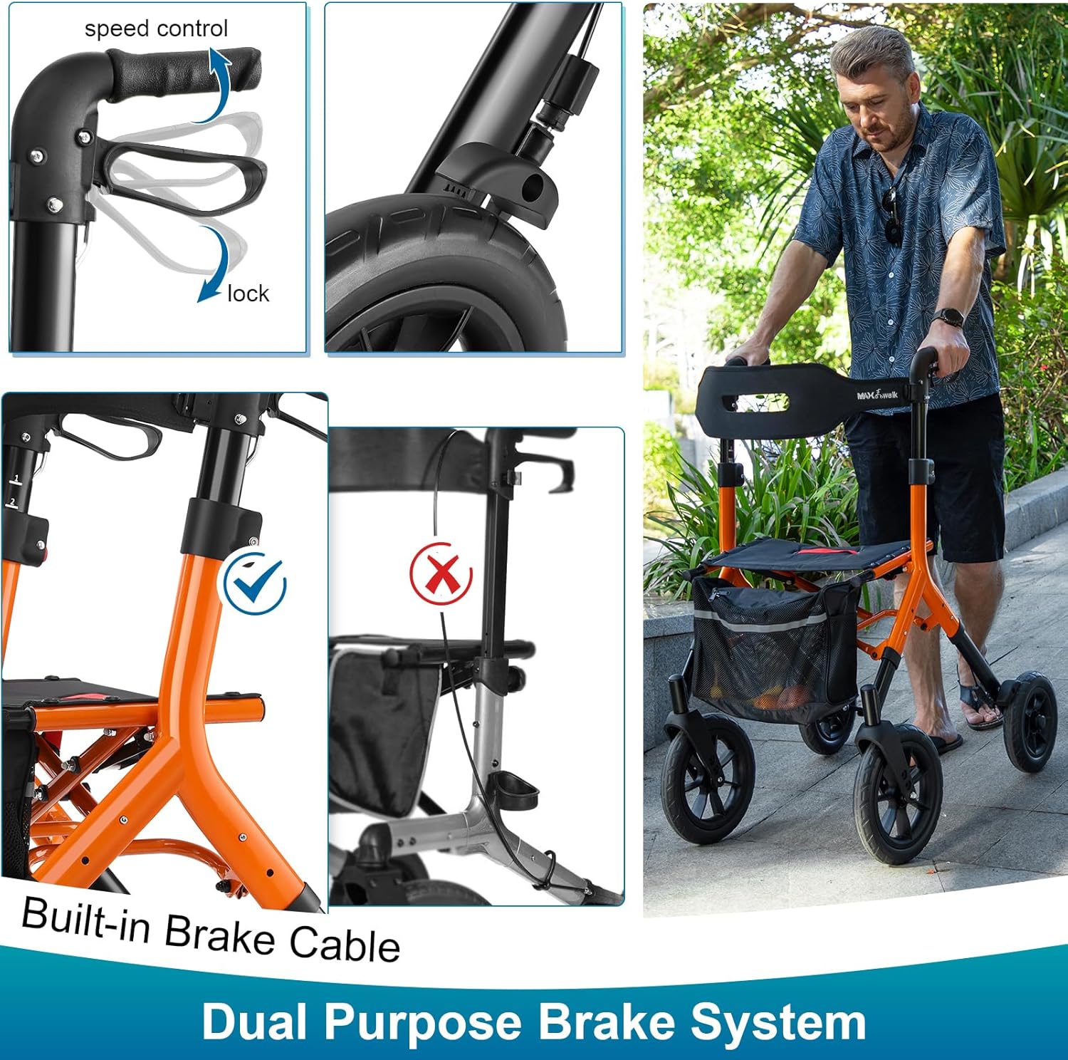 MAXWALK Rollator Walker with Seat